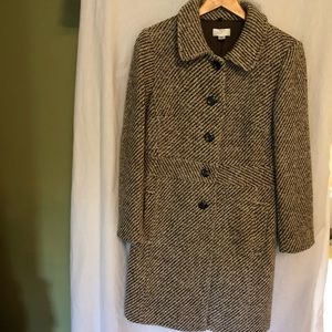 Women’s Loft Brand brown and white tweed coat